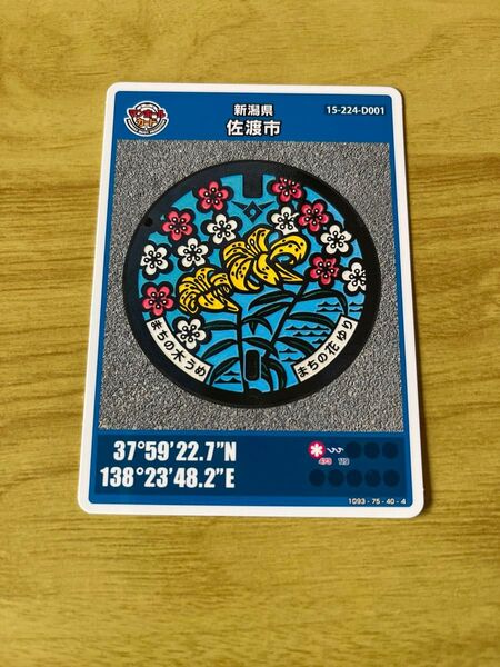 新潟県佐渡市 ご当地マンホールカード 旧畑野町 まちの木 うめ まちの花 ゆり