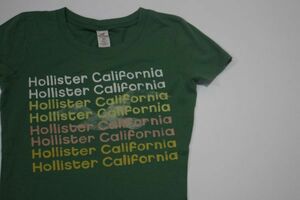 [ old clothes rare beautiful goods LADY'S Hollister Surf California Logo print T-shirt yellow green XS]hollister surf California American Casual cheap exhibition for women 