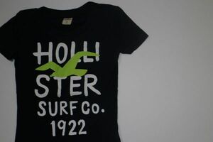 [ old clothes rare LADY'S Hollister Surf California Logo print T-shirt navy blue XS]hollister surf California American Casual cheap exhibition for women 