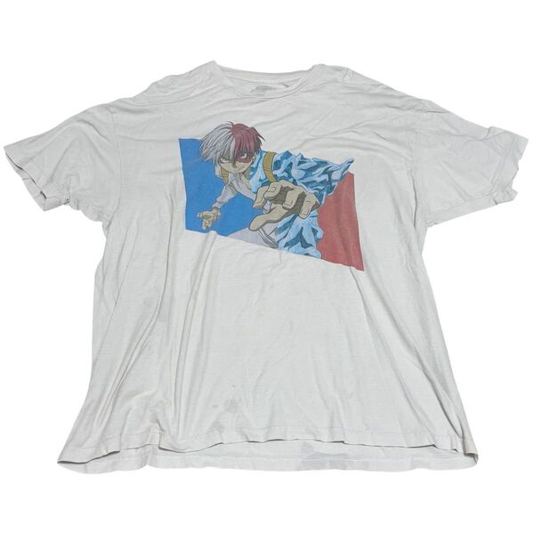 海外古着 MY HERO ACADEMIA 僕のヒーローアカデミア ヒロアカ Tシャツ 2XL 轟焦凍 プリント 大きいサイズ
