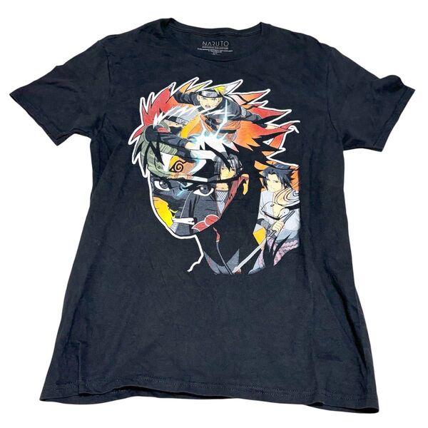 海外古着 NARUTO SHIPPUDEN ナルト 疾風伝 Tシャツ Mサイズ プリント アニメ キャラクターT 半袖Tシャツ