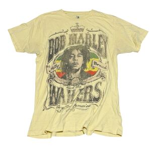 BOB MARLEY × ZION ボブマーリー Tシャツ Lサイズ ザイオン プリントTシャツ イエロー レゲエ レディース