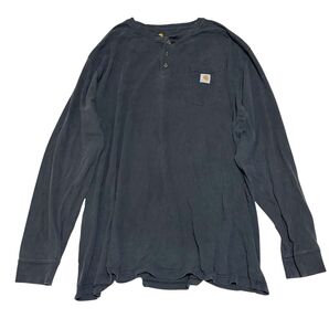 大きいサイズ Carhartt ORIGINAL FIT カーハート オリジナルフィット ヘンリーネック ロンT 3XL ブラック