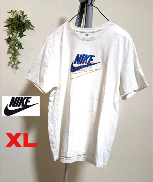 【NIKE】【XLサイズ】 ナイキ メンズ 半袖 Tシャツ トップス カットソー ホワイト 古着