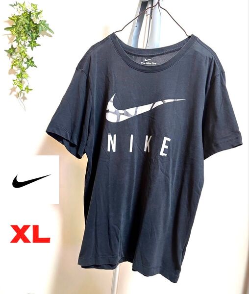 【NIKE】【XLサイズ】ナイキ メンズ Tシャツ 半袖 トップス カットソー プリント 黒 スポーツ ドライフィット 古着