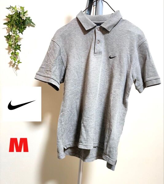 【NIKE】【Mサイズ】ナイキ メンズ 半袖 ポロシャツトップス カットソー グレー
