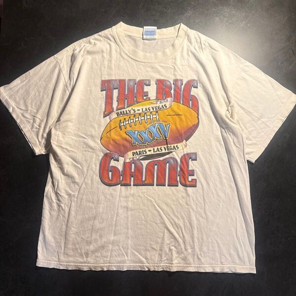 00s GILDAN THE BIG GAME Tシャツ 半袖Tシャツ 古着 ホワイト 白 ボックスシルエット メンズ XLサイズ