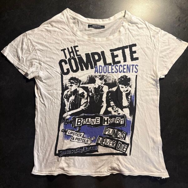 y2k vintage Tシャツ ロック 古着 白 ホワイト バンドTシャツ プリント ロックバンド メンズ M相当
