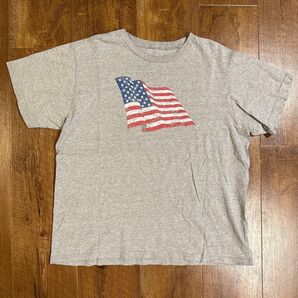 00's vintage グレー Tシャツ トップス 半袖 カットソー アメリカ国旗 星条旗 グラフィックプリント Mサイズ