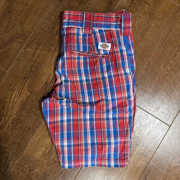 00's DICKIES ディッキーズ ショートパンツ チェックハーフパンツ 赤/青 ストリート パンツ レディース Lサイズ