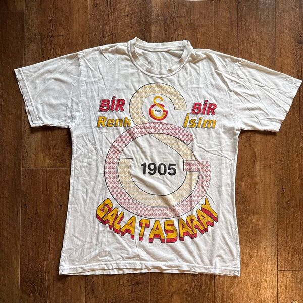 y2k 90s ガラタサライ 半袖Tシャツ Tシャツ ホワイト ビンテージ 白 半袖 ヴィンテージ グラフィックプリント Lサイズ