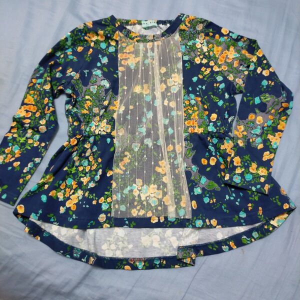 HAKKAKIDS ハッカキッズ 120cm 長袖トップス 花柄 レース カットソー キッズ 女の子