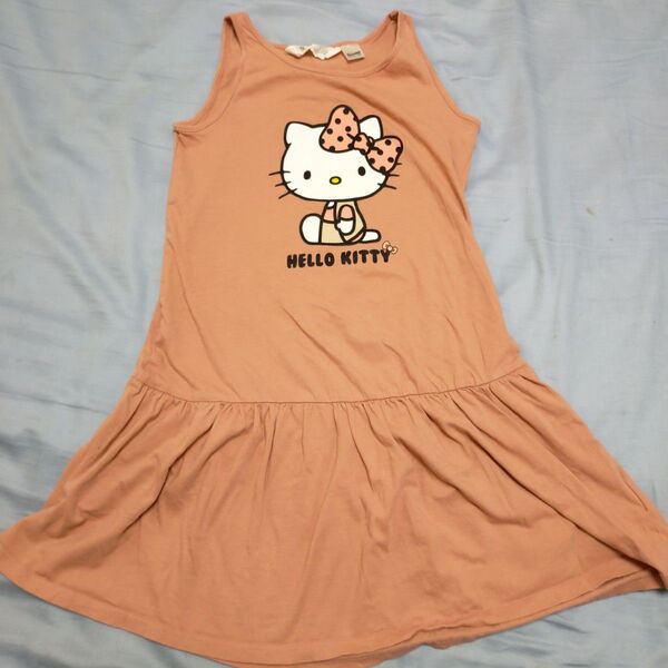 H&M サンリオ ハローキティタンクトップワンピース 134cm 140cm 130cm オレンジ キッズ ノースリーブワンピース