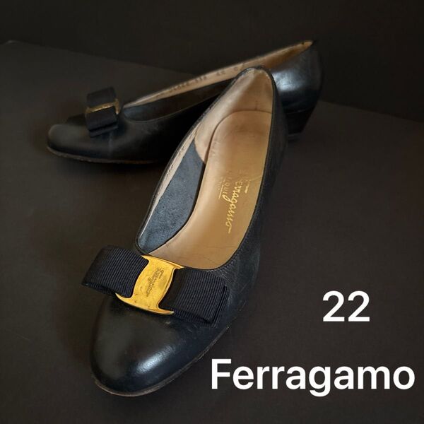 フェラガモ Ferragamo パンプス 22 レザー サルヴァトーレフェラガモ ヴァラリボン パンプス 本革
