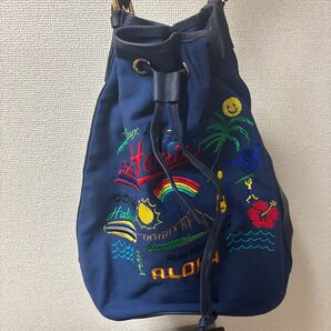 【未使用】 ハワイ刺繍バケツ型ショルダーバッグ LIBERTY