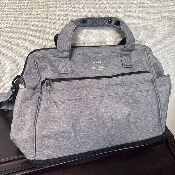 美品 アネロ ボストンバッグ 旅行 マザーズバック グレー