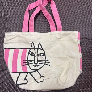 Lisa Larson 猫イラスト トートバッグ ハンドバッグ ピンク