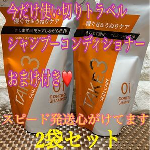 TAKE3 シャンプーTAKE3 (テイクスリー) 2袋セットプラス 使い切りパックシャンプーコンディショナーおまけ10袋