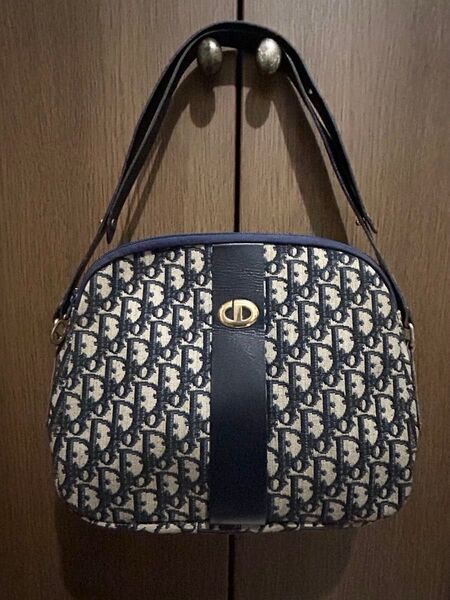 【old Dior】ショルダーバッグ 2WAY トロッター キャンバス ネイビー