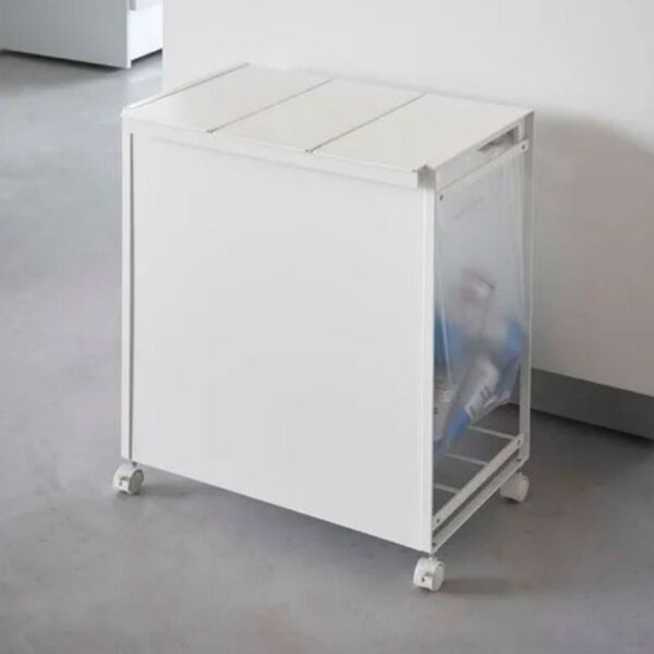 tower タワー 山崎実業 蓋付き目隠し3分割 ゴミ箱 45L袋対応