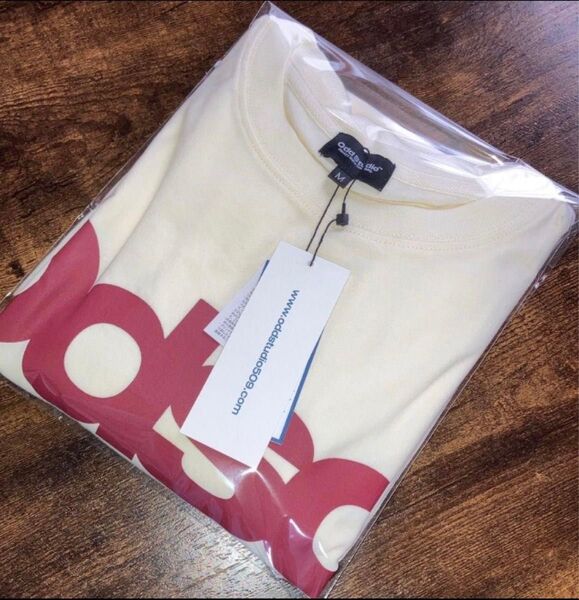 【新品未使用タグ付き】Odd Studio ロゴプリント 半袖Tシャツ Mサイズ クリーム色 メンズ レディース 韓国 半袖