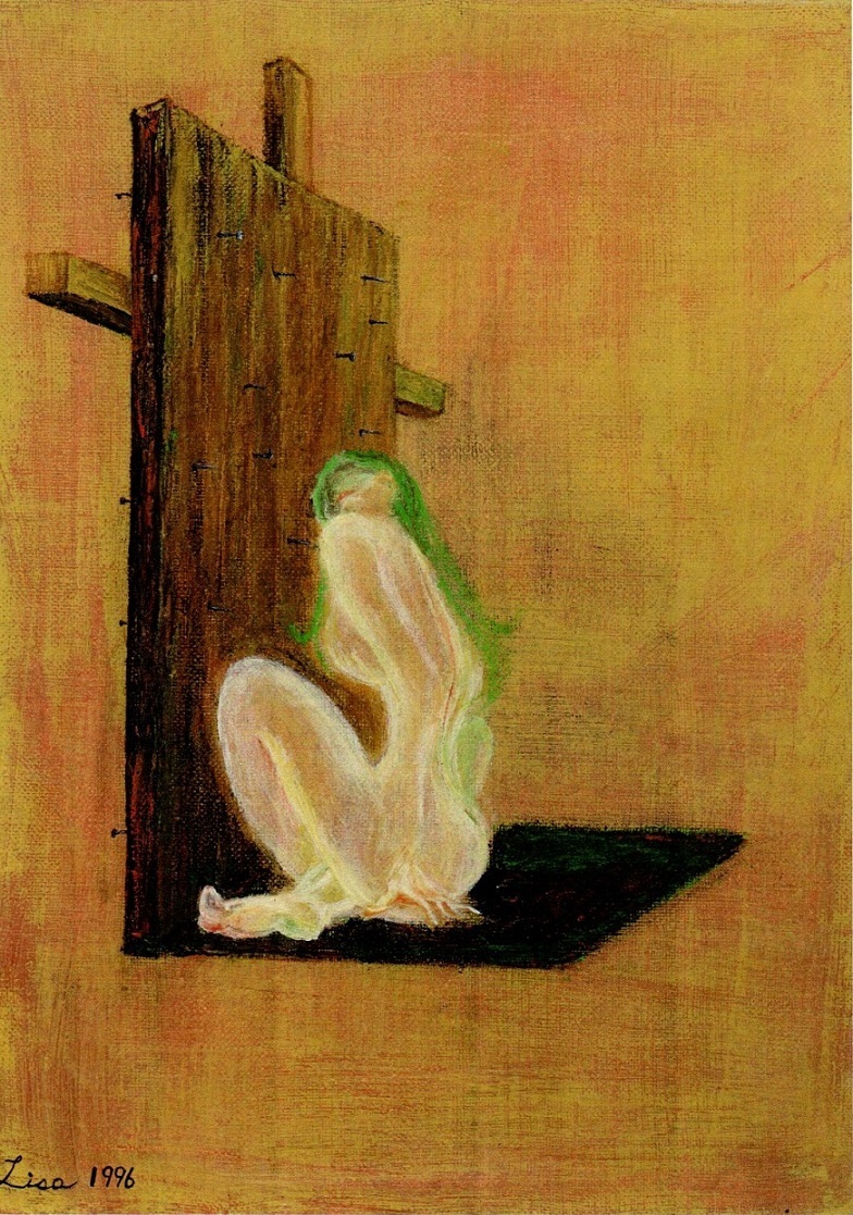 ★Immediate decision, original painting, Cross, Agony, Door, Original Sin, Mother, F4 size, no frame, made in 1996 ★Yu-Pack shipping fee cash on delivery ★Hand delivery, Artwork, Painting, acrylic, Gash