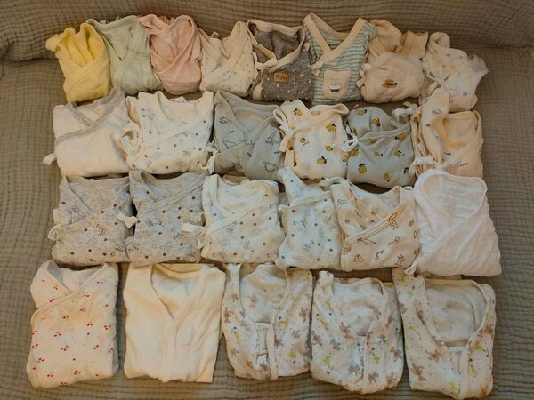 新生児 肌着 出産準備 まとめ売り 25点 短肌着 長肌着 コンビ ベビー服
