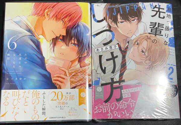 新刊BLコミック2冊セット ただの友達じゃなくなる瞬間6 意地っ張りな先輩のしつけ方2