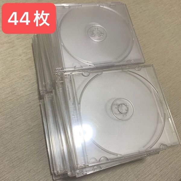 CD DVD ブルーレイケース 透明 1枚用 クリアケース 44枚 スリムケース