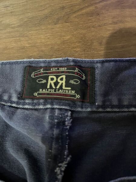 【入手困難】※米国製※RRL 2タック チノハーフパンツ ネイビー 32 三ツ星 90s