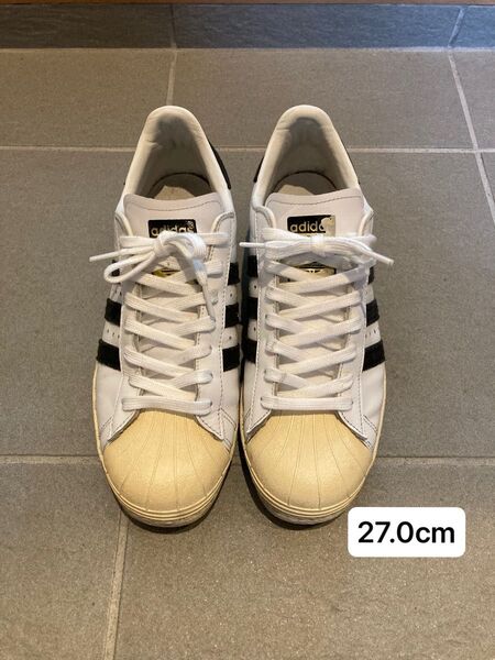 adidas アディダス SUPERSTAR 80s 金ベロ G61070 スニーカー シューズ 27.0㎝ ホワイト ブラック
