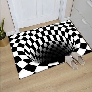 ★大人気★フロアマット トリックアート 落とし穴 面白マット ラグマット マット ラグ 玄関 インテリア 3D サプライズ