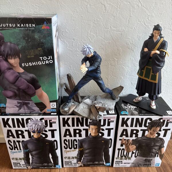呪術廻戦 キングオブアーティスト フィギュア懐玉・玉折 箱無し、伏黒甚爾 KING OF ARTIST 6体まとめ売り