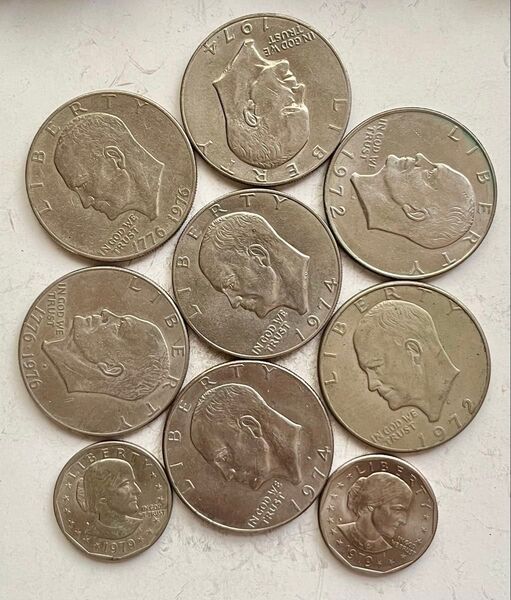 H205 1ドル硬貨 年号色々 ドワイト.アイゼンハワー他 アメリカ 全9枚
