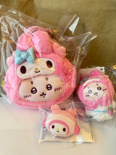 ちいかわ サンリオ Sanrio 古本屋 カニちゃん マイメロディ マイメロ ポシェット マスコット 前髪クリップ 3点セット
