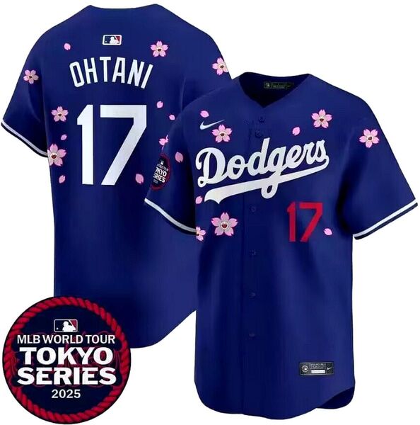 MLB 村上隆 TM/KK コラボ 東京シリーズ 開幕戦 ドジャース メンズ ブルー 青 Tシャツ