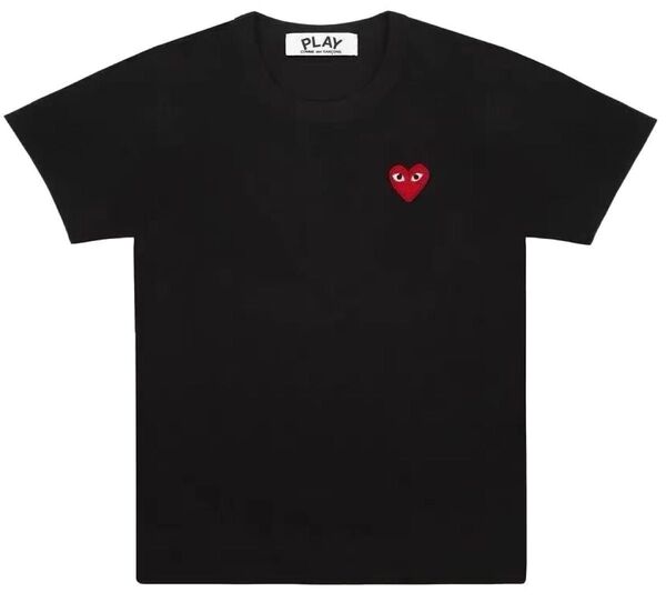 COMMEdesGARCONS PLAY ブラック Tシャツ 男女兼用 赤いハート刺繍半袖