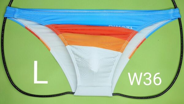 ☆新品☆L☆ 競パン 競泳水着 リゾート水着 フィットネス水着 スポーツクラブ ポロパン ローライズ ハイカット vividボーダ