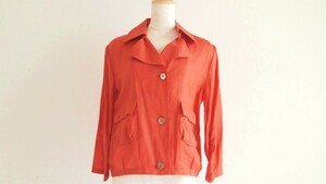 #sncaruchi The nARTISAN jacket flax jacket linen13 large size orange lady's [526861]