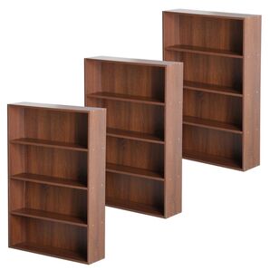薄型カラーボックス 4段 幅広 幅60cm 3個セット(アッシュブラウン) 本棚 カラーボックス 棚