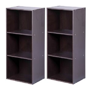 カラーボックス 収納ボックス 3段 2個セット (ブラウン)