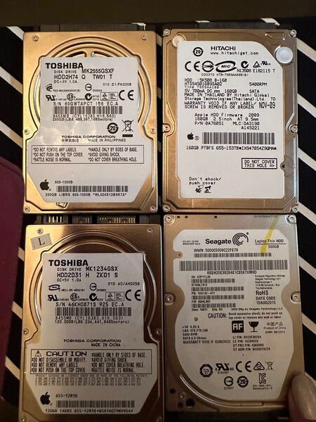 HDD 2.5インチ 4つまとめ SATA TOSHIBA 東芝 Seagate Apple HITACHI 日立 SEAGATE
