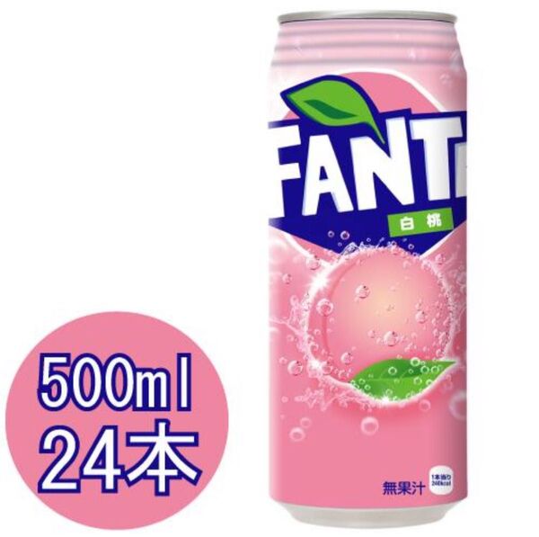 ファンタ 白桃 500ml缶×24本セット☆炭酸ももジュース☆ 直送工場発送!