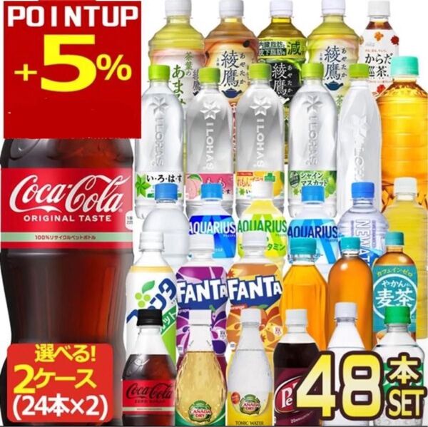 500mlペットボトル飲料 48本セット(24本×2ケース)です。