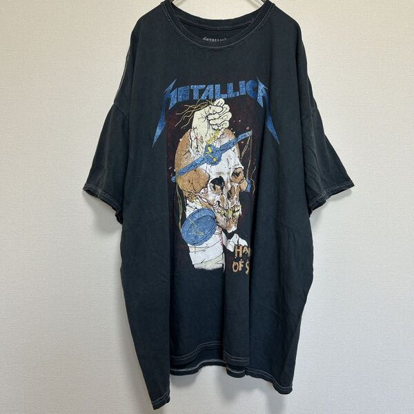 METALLICA バンドTシャツ 黒 ブラック 古着 METALLICA メタリカ Tシャツ バンドt グレー XL