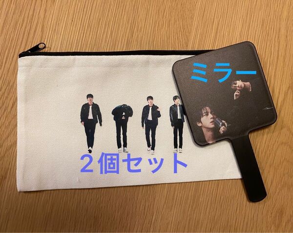 BTS JIN ジン echo FESTA 手鏡 ミラー ポーチ付き 韓国マスター 韓国カフェ 新品