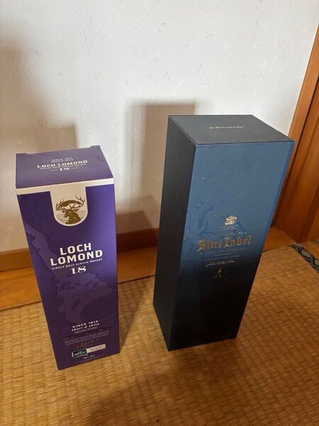 【ウイスキー・箱付き】 JOHNNIE WALKER BLUE LABEL とLOCH LOMOND 18年 2本セット