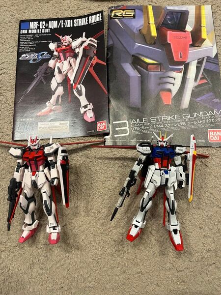 RGエールストライクガンダム HGエールストライクルージュ デカール貼り 完成品 まとめ売り