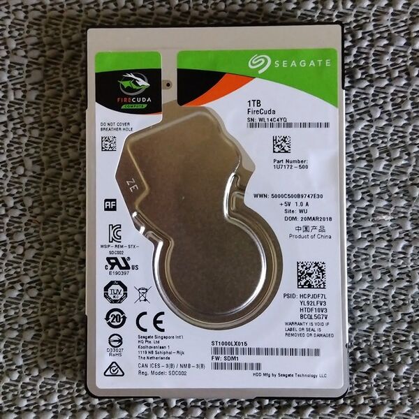 ★ 2.5インチ 1TB HDD SEAGATE Fire Cuda ST1000LX015