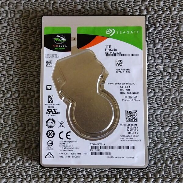 ★ 2.5インチ 1TB HDD SEAGATE Fire Cuda ST1000LX015